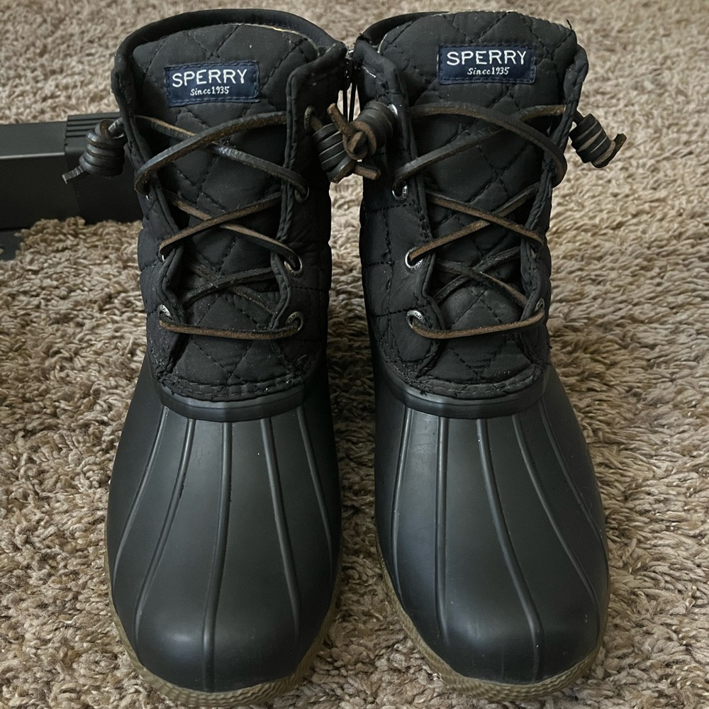 Black Sperry Rain Boots